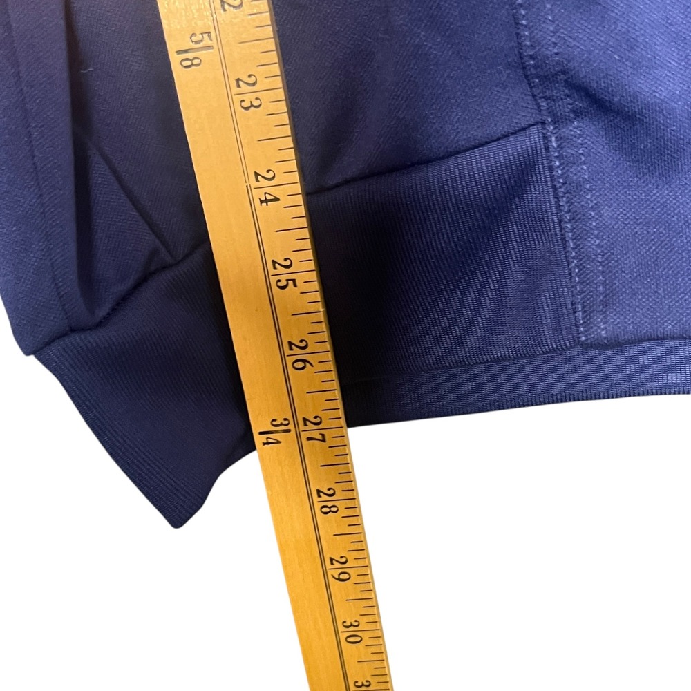 Adidas Track Jacket Navy Blue White Stripes Mens Fits Large Athletic Zip Up‎ VTG - Picture 4 of 12